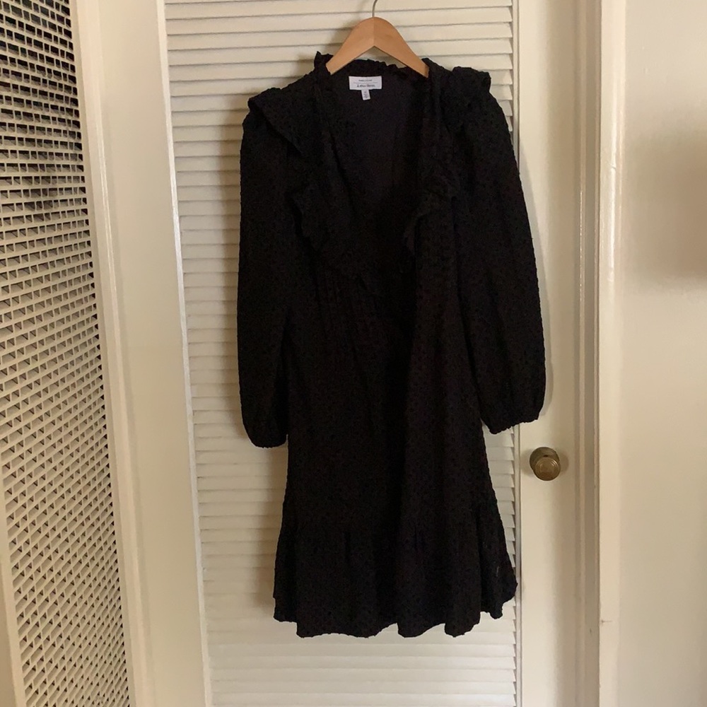 Embroidered Button Up Ruffle Mini Dress - Picture 5 of 6